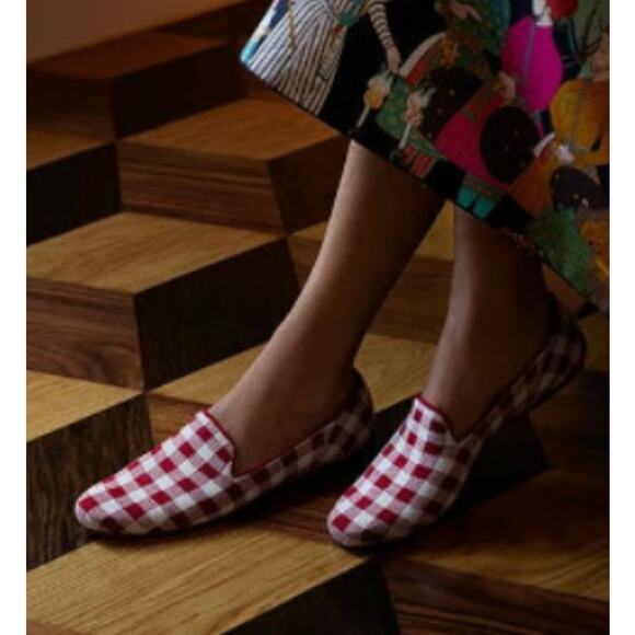 Rothy’s x Marta Ferri Loafers Womens 6 Red White Gingham Pull On Limited Edition - Picture 2 of 16